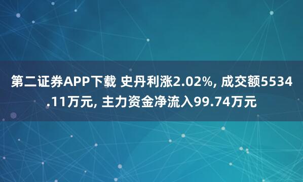第二证券APP下载 史丹利涨2.02%, 成交额5534.11万元, 主力资金净流入99.74万元